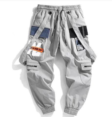 Hong Kong Style Multi-pocket Trousers Overalls For Male Youth