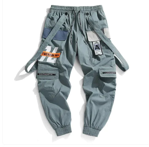 Casual Trousers Overalls For Male Youth Hong Kong Style Multi-pocket Trousers